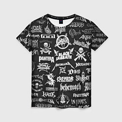 Женская футболка ЛОГОТИПЫ МЕТАЛ ГРУПП METAL BANDS LOGO