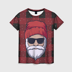 Футболка женская SANTA HIPSTER САНТА ХИПСТЕР, цвет: 3D-принт