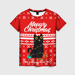 Футболка женская MEOW CHRISTMAS, цвет: 3D-принт