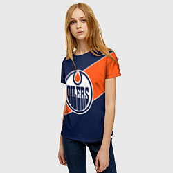 Футболка женская Эдмонтон Ойлерз Edmonton Oilers NHL, цвет: 3D-принт — фото 2