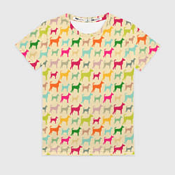 Женская футболка Собаки Разноцветные
