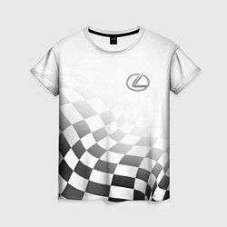 Футболка женская Lexus, Лексус спорт финишный флаг, цвет: 3D-принт