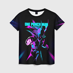 Футболка женская Неоновый Сайтама One Punch-Man, цвет: 3D-принт