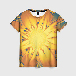 Футболка женская Солнечный цветок Абстракция 535-332-32, цвет: 3D-принт