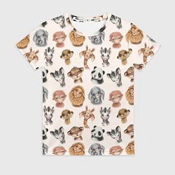 Футболка женская Милые дикие животные, цвет: 3D-принт