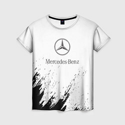 Футболка женская Mercedes-Benz - White texture, цвет: 3D-принт