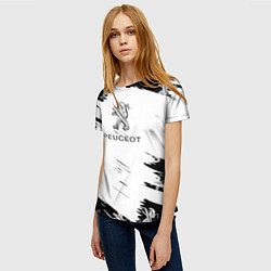 Футболка женская Peugeot Auto Бренд, цвет: 3D-принт — фото 2