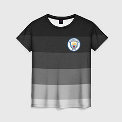 Футболка женская Манчестер Сити, Manchester City, Серый градиент, цвет: 3D-принт