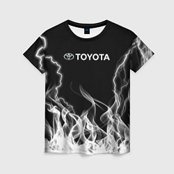 Футболка женская Toyota Молния с огнем, цвет: 3D-принт