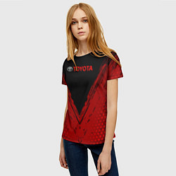 Футболка женская Toyota Красная текстура, цвет: 3D-принт — фото 2