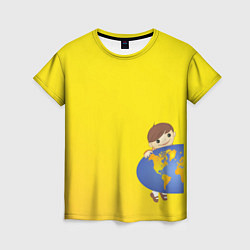 Футболка женская Мальчик из советского Атласа Мир, цвет: 3D-принт