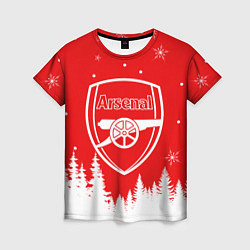 Женская футболка FC ARSENAL WINTER ФК АРСЕНАЛ ЗИМНИЙ СТИЛЬ