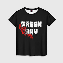 Футболка женская Green day Цветы, цвет: 3D-принт