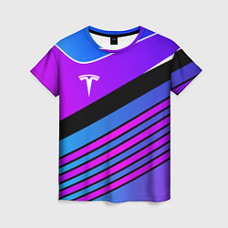 Футболка женская TESLA - NEON STYLE ТЕСЛА НЕОН, цвет: 3D-принт