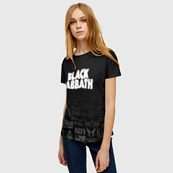 Футболка женская Black Sabbath логотипы рок групп, цвет: 3D-принт — фото 2