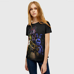 Футболка женская Five Nights at Freddys - FNAF персонажи игры, цвет: 3D-принт — фото 2