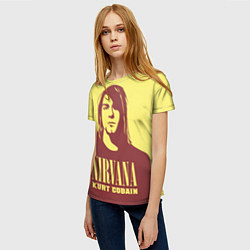 Футболка женская Nirvana - Kurt Cobain, цвет: 3D-принт — фото 2