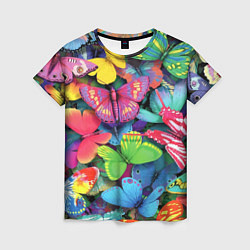 Женская футболка Стая бабочек Pattern