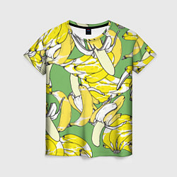 Футболка женская Banana pattern Summer Food, цвет: 3D-принт