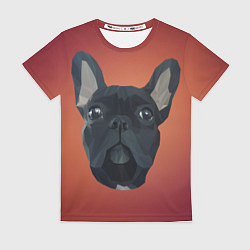 Футболка женская Французский бульдог пиксельный, цвет: 3D-принт