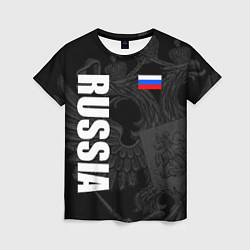 Футболка женская RUSSIA - BLACK EDITION, цвет: 3D-принт