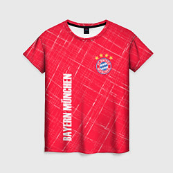 Футболка женская Bayern munchen Абстрактно выцарапанный фон, цвет: 3D-принт