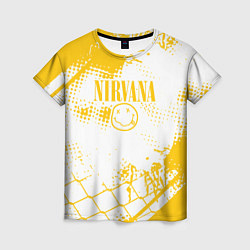 Футболка женская Nirvana - нирвана смайл, цвет: 3D-принт