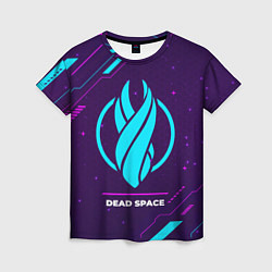 Футболка женская Символ Dead Space в неоновых цветах на темном фоне, цвет: 3D-принт