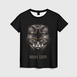 Футболка женская Maine coon - кот, цвет: 3D-принт