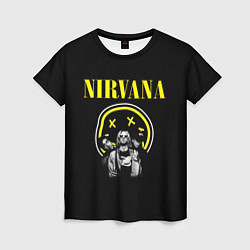 Футболка женская NIRVANA логотип и исполнители, цвет: 3D-принт