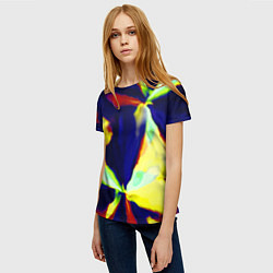 Футболка женская Разноцветный вспышка, цвет: 3D-принт — фото 2