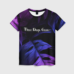 Женская футболка Three Days Grace Neon Monstera
