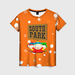 Женская футболка Южный Парк на фоне кружков