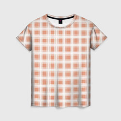 Футболка женская Light beige plaid fashionable checkered pattern, цвет: 3D-принт