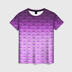 Футболка женская Фиолетово-розовый геометрический узор Градиент, цвет: 3D-принт