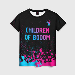 Футболка женская Children of Bodom - neon gradient: символ сверху, цвет: 3D-принт