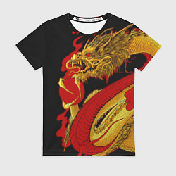 Футболка женская Японский Золотой Дракон, цвет: 3D-принт