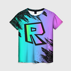 Футболка женская Roblox neon logo, цвет: 3D-принт