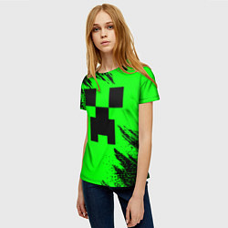 Футболка женская Minecraft squares, цвет: 3D-принт — фото 2
