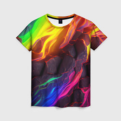 Футболка женская Neon rainbow lava, цвет: 3D-принт