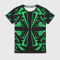 Футболка женская Геометрический узор зеленый geometric, цвет: 3D-принт