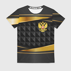 Женская футболка Gold & black - Russia
