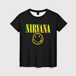 Футболка женская Nirvana logo glitch, цвет: 3D-принт