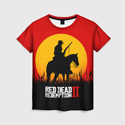 Футболка женская Red Dead Redemption 2 - закат, цвет: 3D-принт