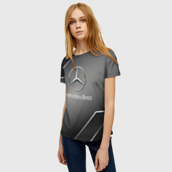 Футболка женская Mercedes Карбон, цвет: 3D-принт — фото 2