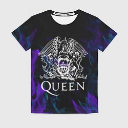 Футболка женская Queen пламя неон, цвет: 3D-принт