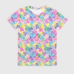 Женская футболка Череп и сердца