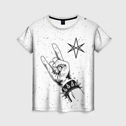 Футболка женская Bring Me the Horizon и рок символ, цвет: 3D-принт