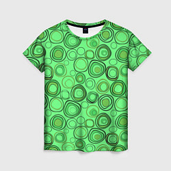 Футболка женская Ярко-зеленый неоновый абстрактный узор, цвет: 3D-принт