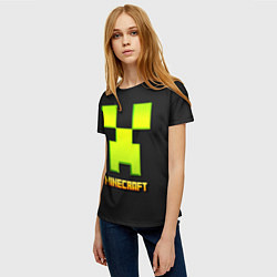 Футболка женская Minecraft: neon logo, цвет: 3D-принт — фото 2